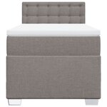 vidaXL Sommier à lattes de lit avec matelas Taupe 90x190 cm Tissu