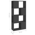 vidaXL Bibliothèque/Séparateur de pièce Gris Bois d'ingénierie