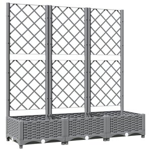 vidaXL Jardinière avec treillis Gris clair 120x40x121 5 cm PP