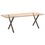 vidaXL Pieds de table à manger en forme de X  2 pièces  acier naturel  70 x (72-73) cm