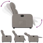 vidaXL Fauteuil inclinable électrique taupe tissu
