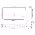 vidaXL Pieds de table basse Blanc 2 pièces 60 x (30-31) cm Acier