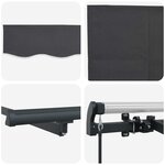 vidaXL Auvent Rétractable Anthracite 250 x 200 cm tissu