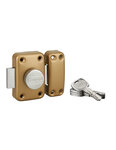 THIRARD - Verrou à bouton Transit 2 pour porte d'entrée  cylindre 75mm  4 clés  époxy or - THIRARD