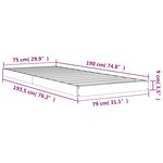 vidaXL Cadre de lit sans matelas 75x190 cm bois de pin massif