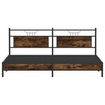 vidaXL Cadre de lit en métal sans matelas chêne fumé 200x200 cm