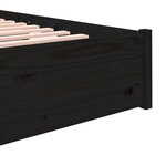 vidaXL Cadre de lit Noir Bois massif 140x190 cm