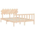 vidaXL Cadre de lit avec tête de lit 140x190 cm bois massif