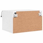 vidaXL Table de chevet murale avec lumières LED blanc