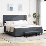 vidaXL Lit à ressorts avec matelas Gris foncé 200 x 200 cm Velours