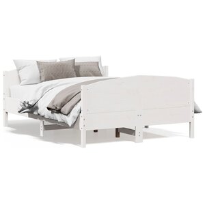 vidaXL Cadre de lit sans matelas blanc 140x200 cm bois de pin massif