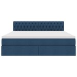 vidaXL Lit de rangement LED avec matelas Bleu 180 x 200 cm Tissu