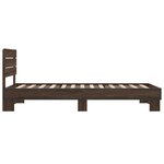 vidaXL Cadre de lit chêne marron 90x200 cm bois d'ingénierie et métal
