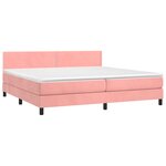 vidaXL Sommier à lattes de lit avec matelas Rose 200x200 cm Velours