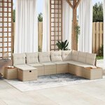 vidaXL Ensemble de canapé de jardin 8 Pièces Beige 55 x 62 x 69 cm