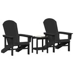 vidaXL Mobilier de jardin lounge 3 Pièces Noir 38 x 38 x 46 cm