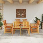 vidaXL Ensemble de salle à manger pour jardin 9 Pièces Marron