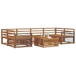 vidaXL Ensemble de canapés d'extérieur 7 Pièces Naturel