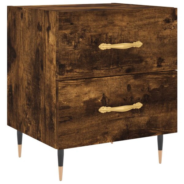 vidaXL Table de chevet chêne fumé 40x35x47 5 cm bois d’ingénierie
