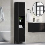 vidaXL Ensemble de mobilier de salle de bain avec étagère Chêne noir