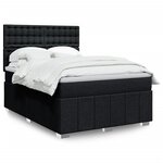 vidaXL Sommier à lattes de lit avec matelas Noir 140x190 cm Tissu