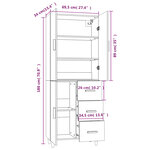 vidaXL Buffet haut Chêne sonoma 69 5x34x180 cm Bois d'ingénierie