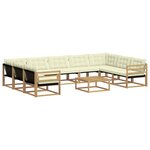 vidaXL Ensemble de canapés d'extérieur 10 Pièces Blanc et crème