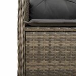 vidaXL Ensemble de bistro de jardin 9 Pièces coussins gris poly rotin