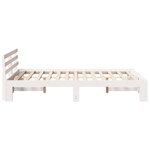 vidaXL Cadre de lit en bois de pin blanc Blanc Bois de pin massif