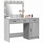 vidaXL Table de Toilette 2 Pièces Gris 40 x 41 x 75 cm Bois d'ingénierie