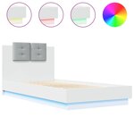 vidaXL Cadre de lit avec LED sans matelas blanc 75x190 cm