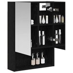 vidaXL Armoire Miroir de Salle de Bain Chêne noir 50 x 14 5 x 70 cm