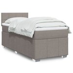 vidaXL Sommier à lattes de lit avec matelas Taupe 90x200 cm Tissu