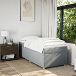 vidaXL Sommier à lattes de lit avec matelas Gris clair 90x200 cm Tissu