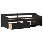 vidaXL Lit de jour avec 3 tiroirs sans matelas IRUN noir 90x200 cm