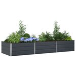 vidaXL Jardinière Anthracite 195 x 100 x 45 cm Acier galvanisé