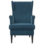vidaXL Fauteuil Bleu Velours