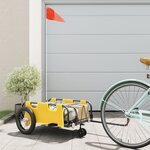 vidaXL Remorque de vélo jaune tissu oxford et fer