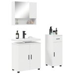 vidaXL Ensemble de mobilier de salle de bain avec tiroir 3 Pièces Blanc