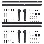 vidaXL Kits de fixation pour porte coulissante 2 Pièces 200 cm Acier Noir