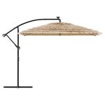 vidaXL Parasol de jardin avec LED et mât en acier marron 290x290x238cm