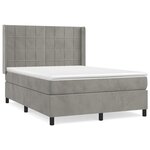 vidaXL Sommier à lattes de lit et matelas Gris clair 140x200cm Velours