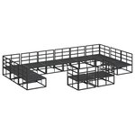vidaXL Ensemble de canapé de jardin avec coussin 12 Pièces Noir Aluminium