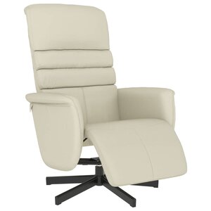 vidaXL Fauteuil inclinable avec repose-pieds crème similicuir