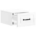 vidaXL Cabinet de chevet mural 2 Pièces Blanc brillant 34 5 x 33 x 20 cm