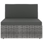 vidaXL Salon de jardin 10 Pièces avec coussins Gris Résine tressée