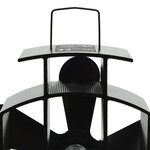 vidaXL Ventilateur de poêle alimenté par chaleur 5 pales Noir