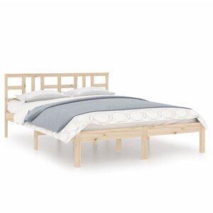 vidaXL Cadre de lit sans matelas 140x190 cm bois massif