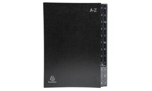 Trieur rigide Economique Ordonator 24 compartiments alphabétiques 24x34cm Noir EXACOMPTA