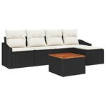 vidaXL Ensemble de canapé de jardin 6 Pièces Noir et blanc